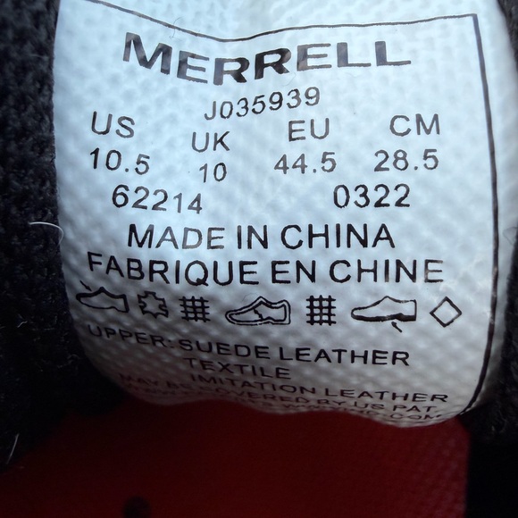 Merrell Men’s 10.5 J035939 Gray Suede Mesh Trail Hiking Shoes Outdoor EU 44.5 - Picture 6 of 7